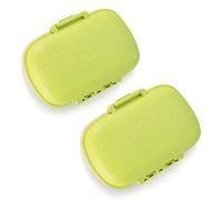 Paquete de 2 pastilleros de viaje con 8 compartimentos para vitaminas, medicamentos, aceite de pescado/suplementos (verde)