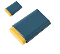 Paquete de 2 pastilleros portátiles, compartimento dispensador semanal de medicamentos con separadores extraíbles, estuche para viajes, oficina, fitness, aceite de pescado y vitaminas (azul)