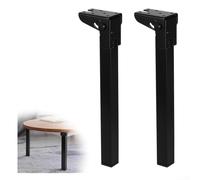 Paquete de 2 patas plegables para mesa, patas de soporte de muebles de hierro con bisagras de resorte para mesas, camas, sofás, color negro