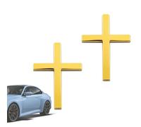 Paquete De 2 Pegatinas De Cruz Cristiana Para Coche | Pegatinas Metálicas Con El Emblema De La Cruz Cristiana De Jesús | Pegatina Metálicas Tridimensionales 3D Para Coche, Camión, Y Equipaje