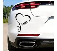 Paquete de 2 pegatinas de vinilo con texto en inglés "Jesús escuchando" - 12 x 15 cm - Pegatinas de fe para coches, motos, ordenadores portátiles, ventanas, parachoques, paredes, símbolo religioso del