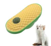 Paquete de 2 peines de masaje de esquina para gatos con hierba gatera, bonita forma de aguacate, peines de masaje de pared más suaves con bola de hierba gatera, herramienta de masaje para gatos de