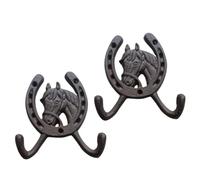 Paquete De 2 Perchas De Pared De Hierro Fundido Estilos Europeos Ganchos Decorativos Montados En La Pared Para Jardín Baño Entrada Suerte Gancho Herradura