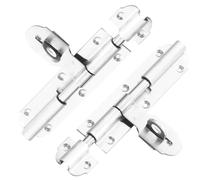 Paquete de 2 pernos puerta acero inoxidable alta resistencia, pestillo hierro grande, perno bloqueo externo, fundición núcleo sólido(4-inch)