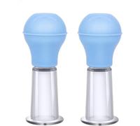 Paquete de 2 pezones Tetinas Ampliación Pezón Succionador Set Estimulación Mamaria Succión Poder de Succión Bondage Succionador de Clítoris Vacío Bomba de Coño Juguete Sexual para Mujeres,Azul,L