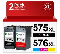 Paquete de 2 PG-575XL CL-576XL 575 XL 576 XL Multipack Cartuchos de Impresora Remanufacturados Compatibles con Canon 575 576 Cartuchos para Ts3550I Ts3551I Tr4750I Tr4751I