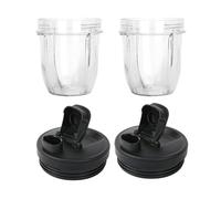 Paquete De 2 Piezas De Repuesto For Vasos De 12 Onzas, Compatibles Con Nutri, Compatibles Con Ninja, Licuadoras Auto-IQ 426KKU450 Con Tapa