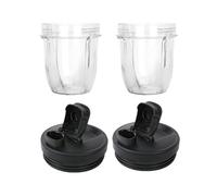 Paquete De 2 Piezas De Repuesto For Vasos De 12 Onzas, Compatibles Con Nutri Ninja, Licuadoras Auto-IQ 426KKU450 Con Tapa