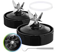 Paquete de 2 piezas de repuesto para licuadora, conjunto de cuchillas extractoras de 7 aletas con junta de goma compatible con licuadoras Nurti Ninja Auto iQ BL480 BL482 BL642 BL682 NN102