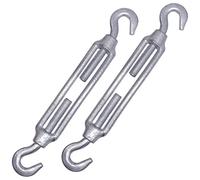 (paquete de 2 piezas) Tensor de alambre tensor M10, tensores ajustables gancho y gancho, tensión del cable de cuerda (2 piezas, M10)