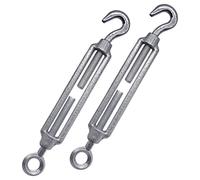 (paquete de 2 piezas) Tensor de alambre tensor M10, tensores ajustables gancho y ojo, tensión del cable de cuerda (2 piezas, M10)