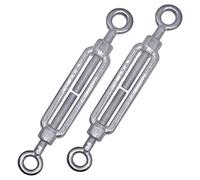 (paquete de 2 piezas) Tensor de alambre tensor M10, tensores ajustables ojo y ojo, tensión del cable de cuerda (2 piezas, M10)