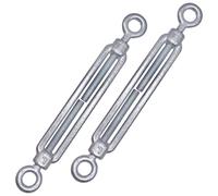 (paquete de 2 piezas) Tensor de alambre tensor M8, tensores ajustables ojo y ojo, tensión del cable de cuerda (2 piezas, M8)