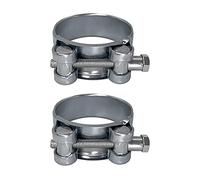 (Paquete de 2 piezas) Tubo 48-51 mm Abrazaderas de Tubo Reforzadas Resistentes, Sujetadores de Abrazadera de Manguera de Tubo de Acero Galvanizado (2 piezas, 48-51 mm)