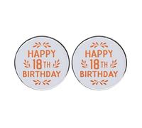 Paquete de 2 pines de botón de 18 cumpleaños, insignias redondas de fiesta de 1.4 pulgadas, diseños "IT IS MY 18th Birthday" "Happy 18th Birthday", accesorios divertidos para unisex, Talla única