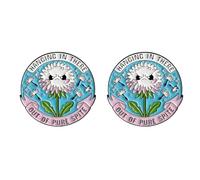 Paquete de 2 pines de diente de león - 'Hanging In There Out of Pure Spite' - pines esmaltados de flores motivacionales - Accesorios divertidos, resistentes y rebeldes para el uso diario