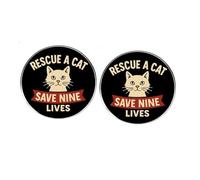 Paquete de 2 pines de Rescue a Cat Save Nine Lives - Insignia esmaltada de conciencia de rescate de gatos para propietarios y amantes - Pin de apoyo animal