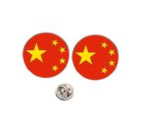 Paquete de 2 pines de solapa con la bandera de China, insignias redondas de botón de aleación de 1.2 pulgadas, broche de bandera nacional china para el día de los patriotas, día nacional, recuerdos de