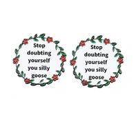 Paquete de 2 pines esmaltados "Stop Doubting Yourself You Silly Goose" - Bonita insignia de cita motivacional para mochila, chaqueta o sombrero - Alfileres de solapa de botón de aleación, regalo para