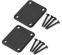 Paquete de 2 placas de cuello de guitarra eléctrica con tripulaciones, placa de cuello de guitarra de metal para repuesto de pieza de guitarra eléctrica, caja de cigarros estilo Strat Tele para