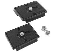 Paquete de 2 placas de liberación rápida, adaptador de liberación rápida para trípode compatible con cámaras Manfrotto 200PL-14 QR, adaptador de montaje de cámara con tornillos de 1/4 y 3/8 pulgadas