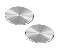 Paquete de 2 placas de metal de repuesto D.Sking para teléfono de coche, 3M, placas de metal adhesivas para CD para kits de montaje (plateado)