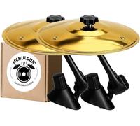 Paquete de 2 platillos de ventilación para coche, dorados, 14 cm de diámetro, mini platillo de choque de tambor para diversión rítmica sin fin en la carretera, regalo para amantes de la música