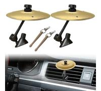 Paquete de 2 platillos de ventilación para coche, mini tambor de platillos con clip, platillo de choque universal para todos los vehículos, instalación sin herramientas y juguete musical duradero