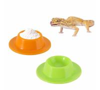 Paquete de 2 platos de calcio Gecko para reptiles pequeños de geckos de leopardo, plato de comida y cuenco de alimentación de agua, tazas de comida para reptiles, cuenco de comida en polvo de calcio