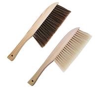 Paquete de 2 plumeros para mostrador de Crin con Mango de Madera, Bloque de Madera SourceTon, recogedor, Cepillo de Banco para Trabajar la Madera, se utilizan para encimera, jardinería