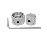 Paquete de 2 pomos de guitarra eléctrica, textura de metal resistente para bajo y ajuste de volumen/tono, perilla de tono resistente