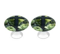 Paquete de 2 pomos redondos de acero inoxidable de 1.1 pulgadas con diseño de flores y cruces, pomos de un solo agujero con tornillos, tiradores de puerta, accesorios de cocina para baño, armario