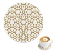 Paquete de 2 posavasos hexagonales de oro blanco para té, diseño floral geométrico hexagonal para mesa, cocina, taza de café, accesorios para el hogar, regalo para parejas de abuelas, 4 pulgadas