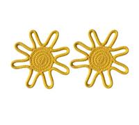 Paquete De 2 Posavasos para Bebidas con Forma Flor Decoración Antideslizante Mantel Individual Textura Cuerda Algodón Adecuado para Cocina Uso Diario Mantel Individual Flores