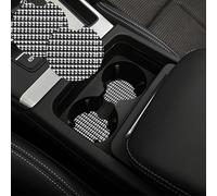 Paquete de 2 posavasos universales de 2.7 pulgadas con muesca para el dedo, antideslizante, pata de gallo, color negro, lindo tapete para tazas de coche, accesorios interiores de automóvil