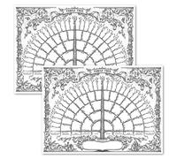 Paquete de 2 pósteres de genealogía de 6 generaciones, tabla de ascendencia rellenable en blanco [versión 1] (45,7 x 60 cm)