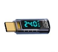 Paquete de 2 probadores USB C de 240 W con pantalla digital LED para monitorear la corriente, el voltaje y la entrega de energía durante la carga