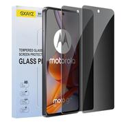 [Paquete de 2] Protector de pantalla de privacidad para Motorola Moto G75, película de vidrio templado antiespía, reconocimiento de huellas dactilares, dureza 9H, antiarañazos, antihuellas dactilares