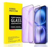【Paquete de 2】Protector de pantalla de vidrio templado antiluz azul para iPhone 16 Plus/15 Plus/15 Pro Max, antirreflejos, 9H, HD, protección ocular, superficie resistente a arañazos y manchas, sin