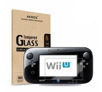 (Paquete de 2) Protector de pantalla de vidrio templado para Nintendo Wii U Akwox [0,3 mm 2,5D Alta definici n 9H] Pel cula protectora de pantall