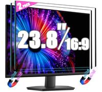 [Paquete de 2] Protector de pantalla magnético antiluz azul para monitor de pantalla ancha 16:9 de 23.8 pulgadas, antirreflejos y extraíble, protección UV para ojos, panel de película de filtro de