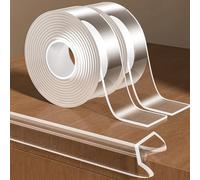Paquete de 2 protectores de bordes a prueba de bebés para bebé, 1.2 pulgadas x 10 pies, tira protectora de borde transparente, cinta protectora de borde afilado, parachoques de esquina para muebles