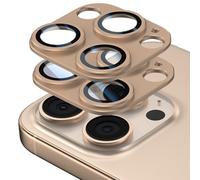Paquete de 2 protectores de lente de cámara para iPhone 16 Pro Max/iPhone 16 Pro, aleación de aluminio de vidrio y cubierta de cámara de vidrio templado de zafiro, fuerte adherencia, resistente a los