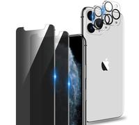 Paquete de 2 protectores de pantalla de privacidad para iPhone 11 Pro Max con 2 protectores de lente de cámara para iPhone 11 Pro Max, antiespía, dureza 9H, pantalla de privacidad de vidrio templado para iPhone 11 Pro Max, sin burbujas, fácil instalación de 6.5 pulgadas [paquete de 2+2]