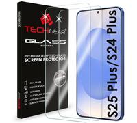 Paquete de 2 protectores de pantalla de vidrio templado TECHGEAR Glass Edition compatibles con Samsung Galaxy S24 Plus / S24+ 5G, borde redondo 2.5D, dureza 9H, claridad de cristal, resistente a los