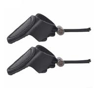 Paquete de 2 protectores de pulgar de cuero para arco largo, equipo de protección de mano izquierda y derecha, 4,5 x 2,5 cm (negro)