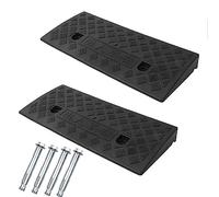 Paquete de 2 rampas de acera portátiles, rampas de acera de plástico, rampa de umbral Liviana y Resistente para Entrada, Muelle de Carga, acera, automóvil, Scooter, Bicicleta, Moto
