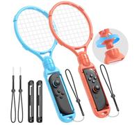 Paquete de 2 raquetas de tenis para Nintendo Switch 2/Switch 1 para Joy-Con, accesorios de juego para Mario Tennis Aces, agarre de mano para Nintendo Switch 2 Games Mario (azul/rosa)