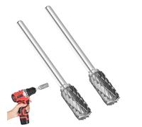 Paquete de 2 rebabas giratorias de carburo de tungsteno, brocas de amoladora de doble corte de alta velocidad para herramientas rotativas Dremel, accesorios de pulido para metal, madera, plástico y
