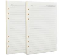 Paquete de 2 recambios A5 de papel rayado, 120 hojas/240 páginas, bloc de recambio A5, 6 agujeros de papel perforado para planificador, diario, registros de reuniones de clase